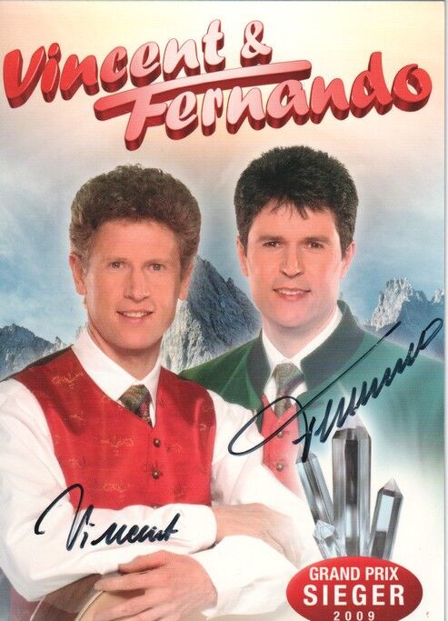 Autogramme Volksmusik | VINCENT & FERNANDO | 2009 "Engel Von Marienberg" (Portrait Color VM)