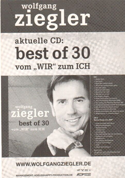 Autogramm Schlager | Wolfgang ZIEGLER | 2006 "Best Of 30" (Portrait Color A&F) 2