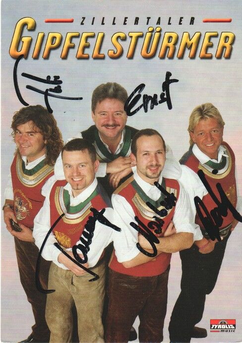 Autogramme Volksmusik | ZILLERTALER GIPFELSTÜRMER | 2000 "Fürs Diandl A Jodler" (Gruppenbild Color Tyrolis)