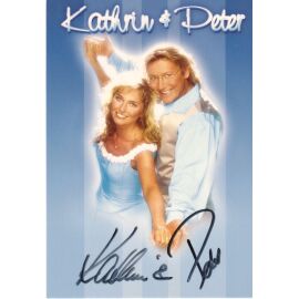 Autogramme Schlager | KATHRIN & PETER | 2002 "Mit Dir Auf Wolke 7" (Portrait Color Palm)