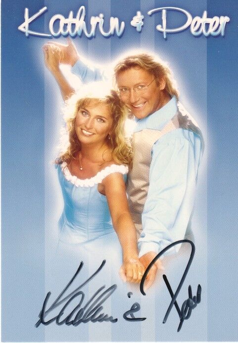 Autogramme Schlager | KATHRIN & PETER | 2002 "Mit Dir Auf Wolke 7" (Portrait Color Palm)