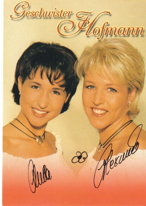 Autogramme Schlager | GESCHWISTER HOFMANN | 2000 "Wunderland" (Portrait Color BMG)