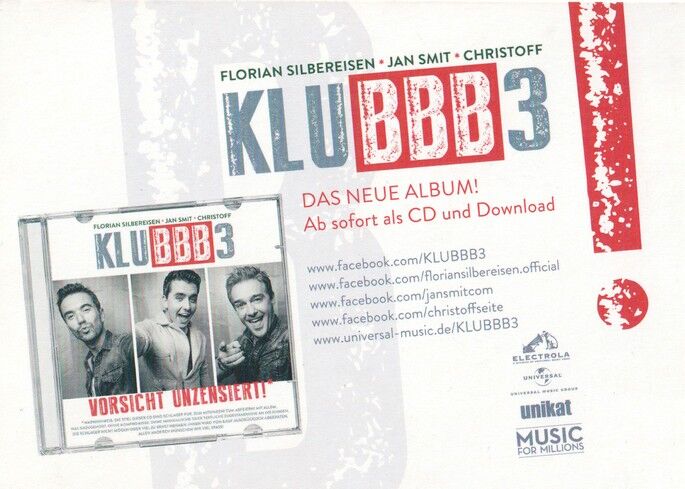 Autogramme Schlager | KLUBBB3 | 2016 "Vorsicht Unzensiert" (Gruppenbild SW)
