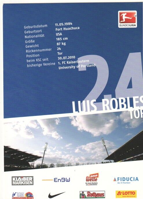 Autogramm Fussball | Karlsruher SC | 2011 | Luis ROBLES