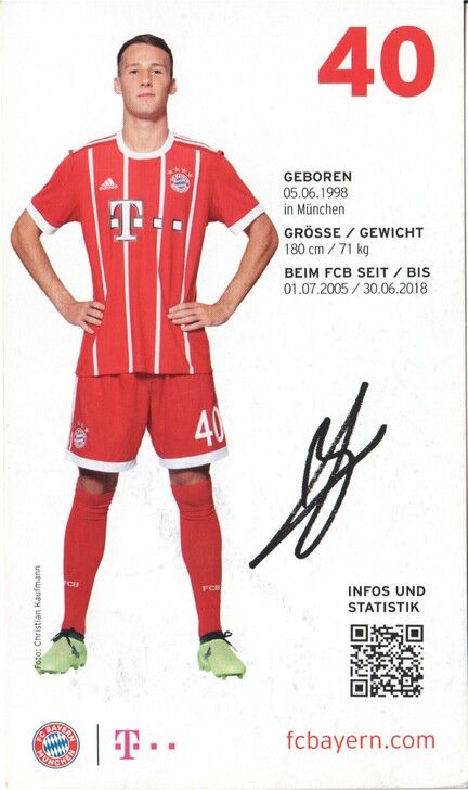 Autogramm Fussball | FC Bayern München | 2017 | Fabian BENKO