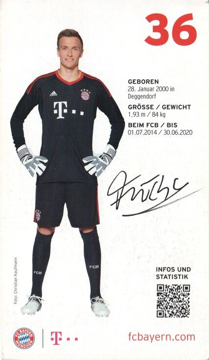 Autogramm Fussball | FC Bayern München | 2017 | Christian FRÜCHTL