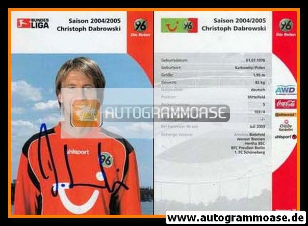 Autogramm Fussball | Hannover 96 | 2004 | Christoph DABROWSKI