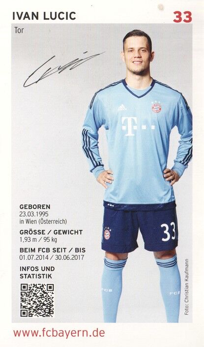 Autogramm Fussball | FC Bayern München | 2015 Druck | Ivan LUCIC