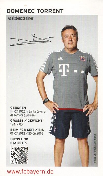 Autogramm Fussball | FC Bayern München | 2015 Druck | Domenec TORRENT