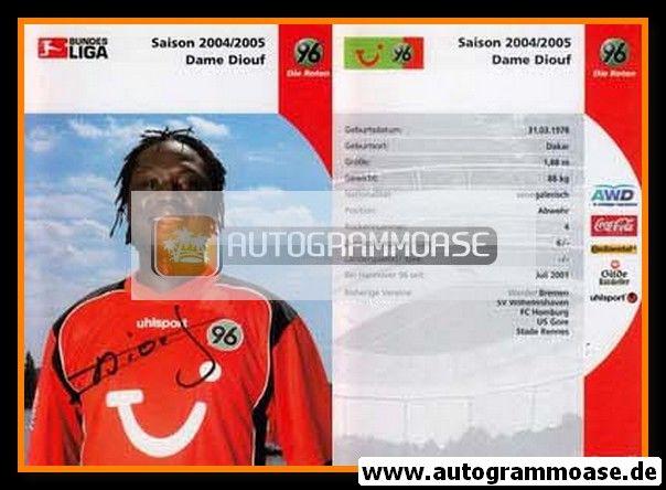 Autogramm Fussball | Hannover 96 | 2004 | Dame DIOUF