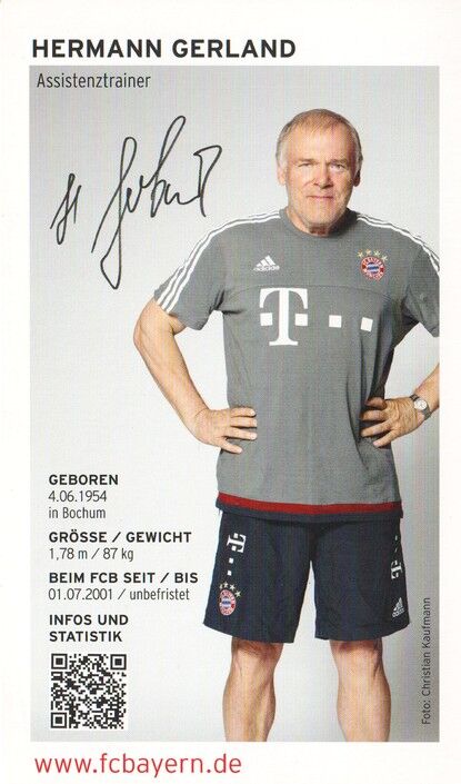 Autogramm Fussball | FC Bayern München | 2015 Druck | Hermann GERLAND
