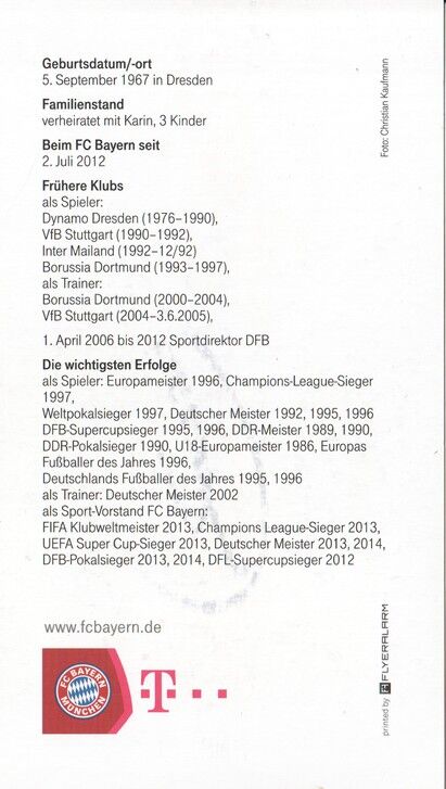 Autogramm Fussball | FC Bayern München | 2014 | Matthias SAMMER