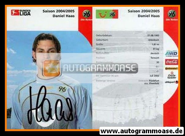 Autogramm Fussball | Hannover 96 | 2004 | Daniel HAAS