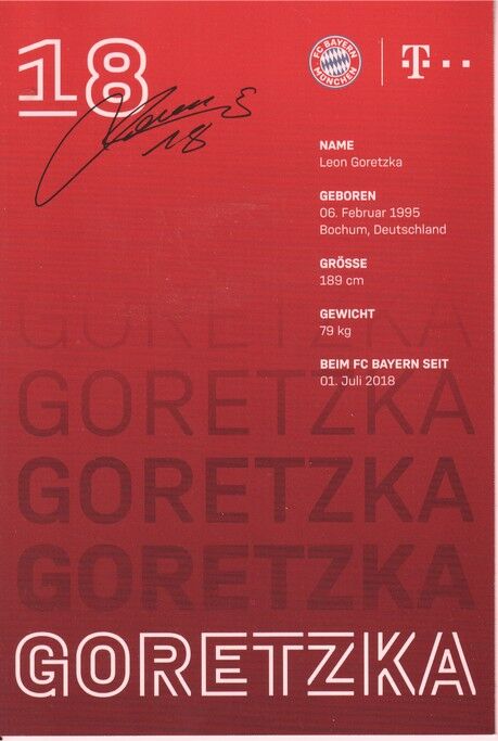 Autogramm Fussball | FC Bayern München | 2020 Druck | Leon GORETZKA