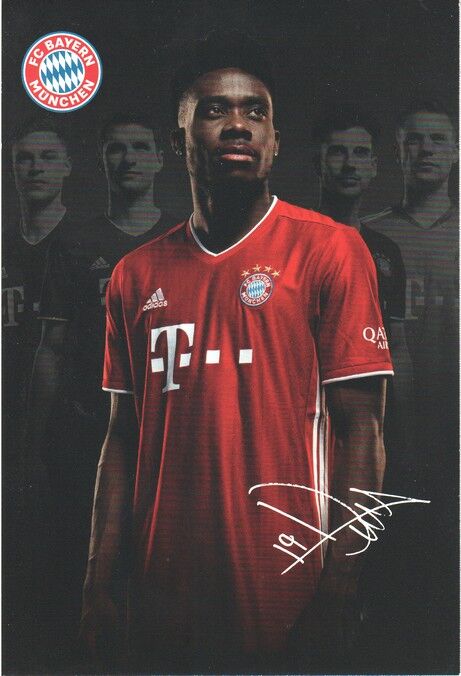 Autogramm Fussball | FC Bayern München | 2020 Druck | Alphonso DAVIES