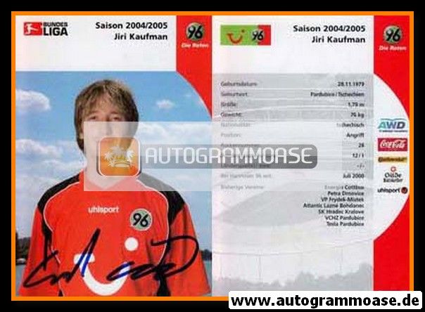 Autogramm Fussball | Hannover 96 | 2004 | Jiri KAUFMAN