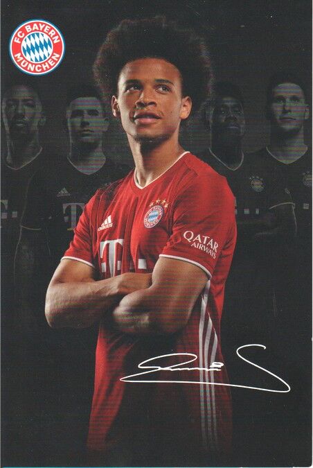 Autogramm Fussball | FC Bayern München | 2020 Druck | Leroy SANE