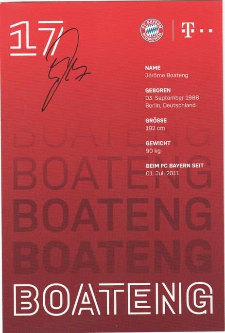 Autogramm Fussball | FC Bayern München | 2020 Druck | Jerome BOATENG