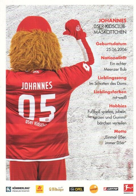 AK Fussball | FSV Mainz 05 | 2018 | JOHANNES (Maskottchen)