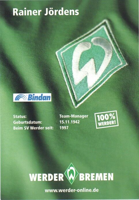 Autogramm Fussball | SV Werder Bremen | 2003 | Rainer JÖRDENS