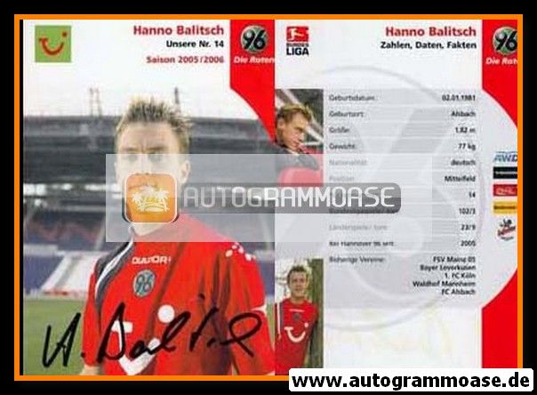 Autogramm Fussball | Hannover 96 | 2005 | Hanno BALITSCH