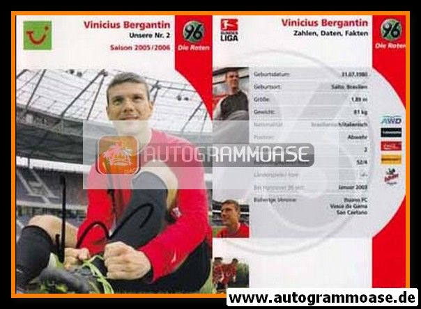 Autogramm Fussball | Hannover 96 | 2005 | Vinicius BERGANTIN