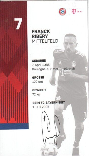 Autogramm Fussball | FC Bayern München | 2018 Druck | Franck RIBERY