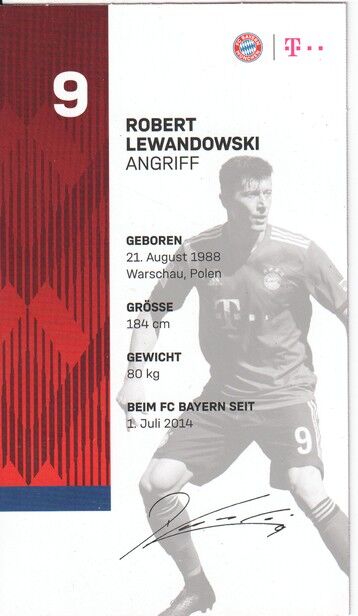 Autogramm Fussball | FC Bayern München | 2018 Druck | Robert LEWANDOWSKI