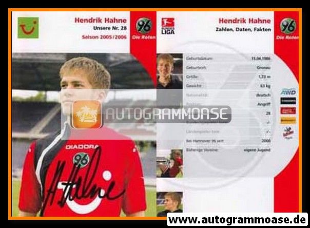 Autogramm Fussball | Hannover 96 | 2005 | Hendrik HAHNE