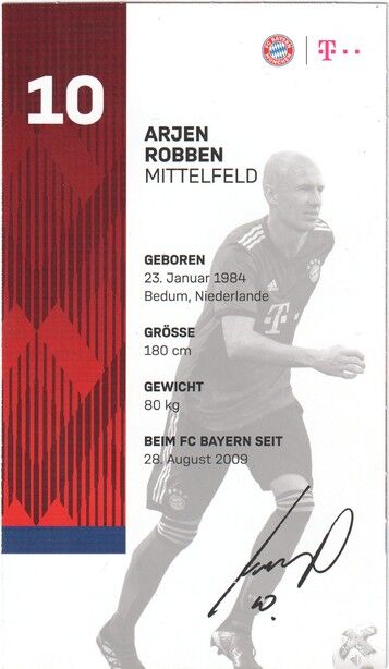 Autogramm Fussball | FC Bayern München | 2018 Druck | Arjen ROBBEN