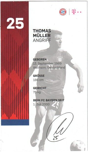 Autogramm Fussball | FC Bayern München | 2018 Druck | Thomas MÜLLER