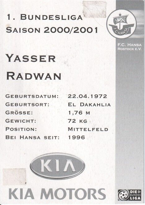 Autogramm Fussball | Hansa Rostock | 2000 | Yasser RADWAN