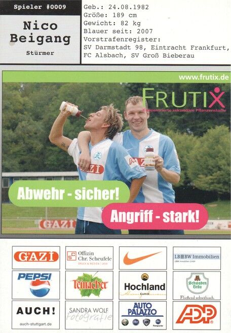 Autogramm Fussball | Stuttgarter Kickers | 2007 | Nico BEIGANG