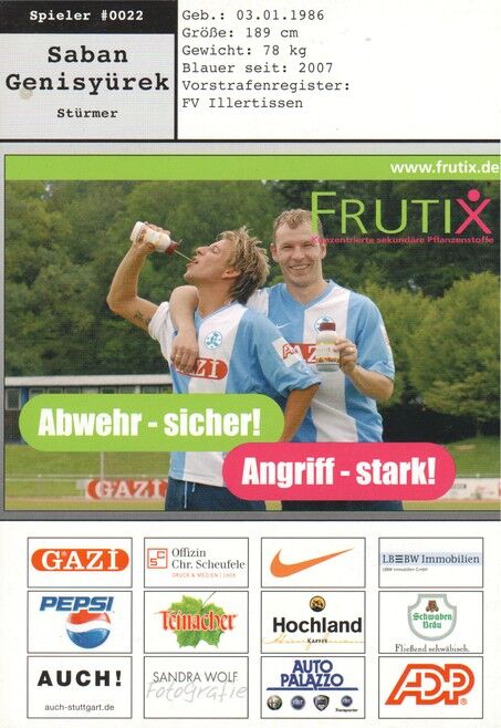 Autogramm Fussball | Stuttgarter Kickers | 2007 | Saban GENISYÜREK
