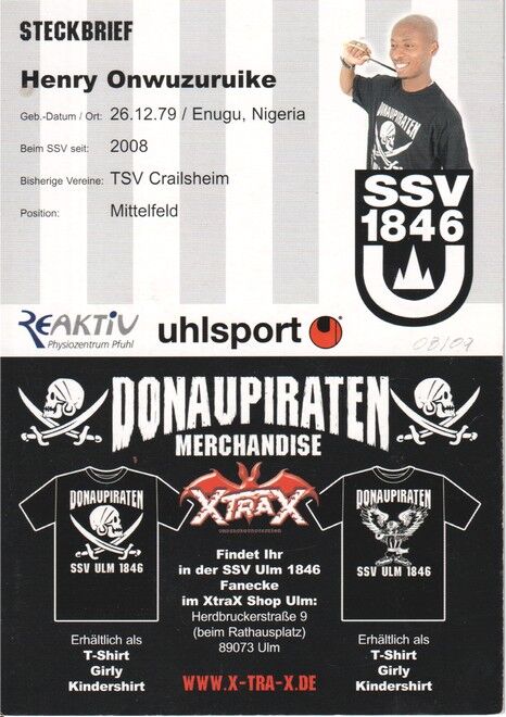 Autogramm Fussball | SSV Ulm 1846 | 2008 | Henry ONWUZURUIKE