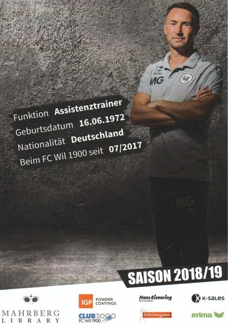 Autogramm Fussball | FC Wil 1900 | 2018 | Marco GRIMM