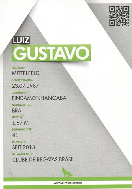 Autogramm Fussball | VfL Wolfsburg | 2014 | Luiz GUSTAVO