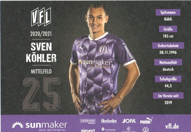 Autogramm Fussball | VfL Osnabrück | 2020 | Sven KÖHLER