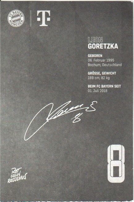 Autogramm Fussball | FC Bayern München | 2022 Druck | Leon GORETZKA
