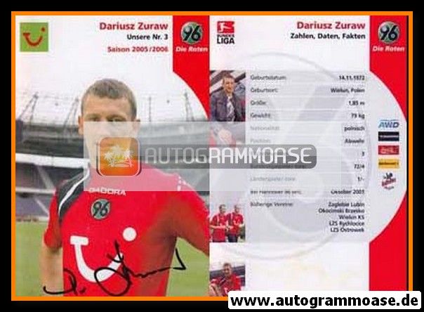Autogramm Fussball | Hannover 96 | 2005 | Dariusz ZURAW