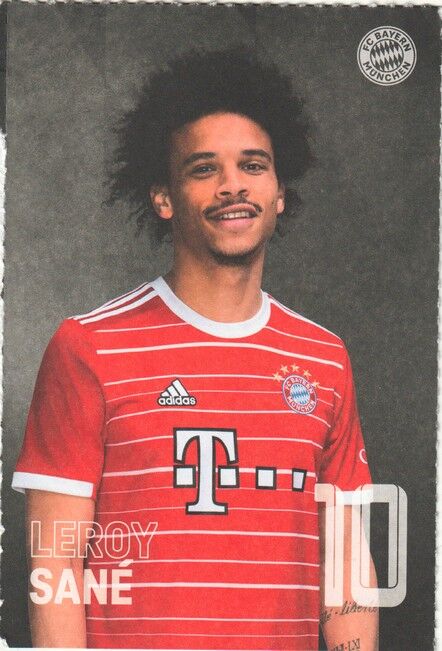 Autogramm Fussball | FC Bayern München | 2022 Druck | Leroy SANE