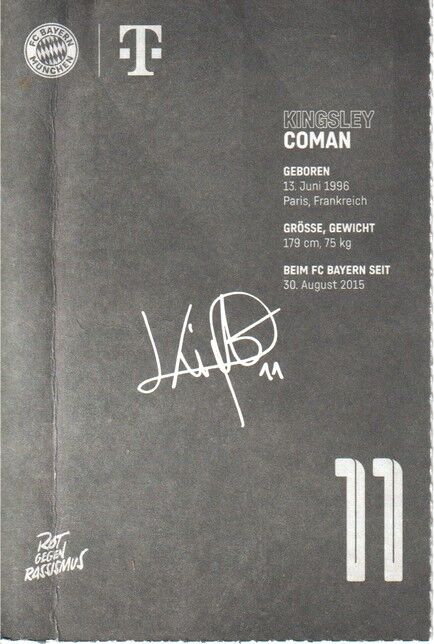 Autogramm Fussball | FC Bayern München | 2022 Druck | Kingsley COMAN