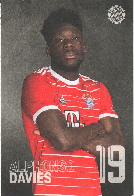 Autogramm Fussball | FC Bayern München | 2022 Druck | Alphonso DAVIES