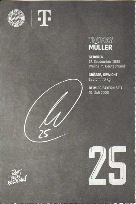 Autogramm Fussball | FC Bayern München | 2022 Druck | Thomas MÜLLER
