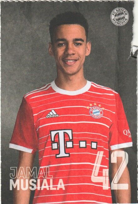 Autogramm Fussball | FC Bayern München | 2022 Druck | Jamal MUSIALA