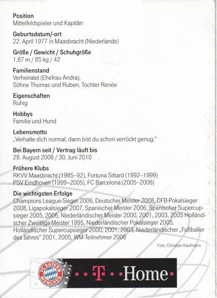 Autogramm Fussball | FC Bayern München | 2009 Druck | Mark VAN BOMMEL