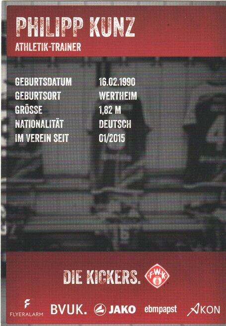 Autogramm Fussball | Würzburger Kickers | 2021 | Philipp KUNZ