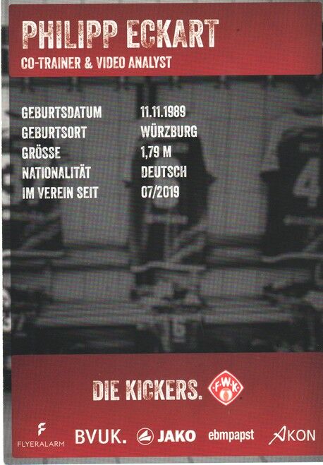 Autogramm Fussball | Würzburger Kickers | 2021 | Philipp ECKART
