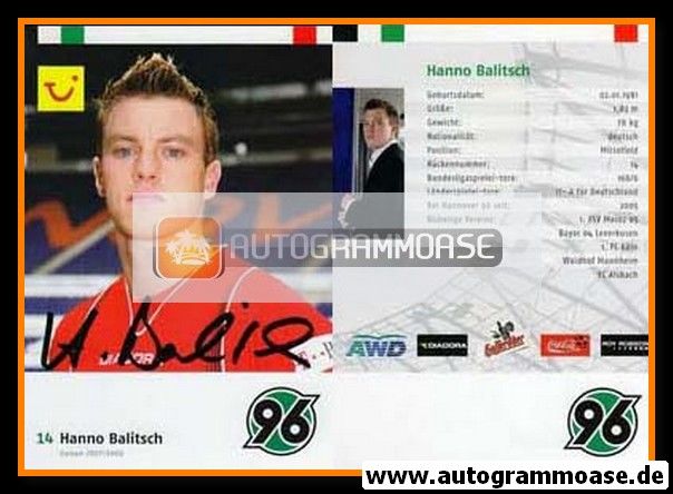 Autogramm Fussball | Hannover 96 | 2007 | Hanno BALITSCH