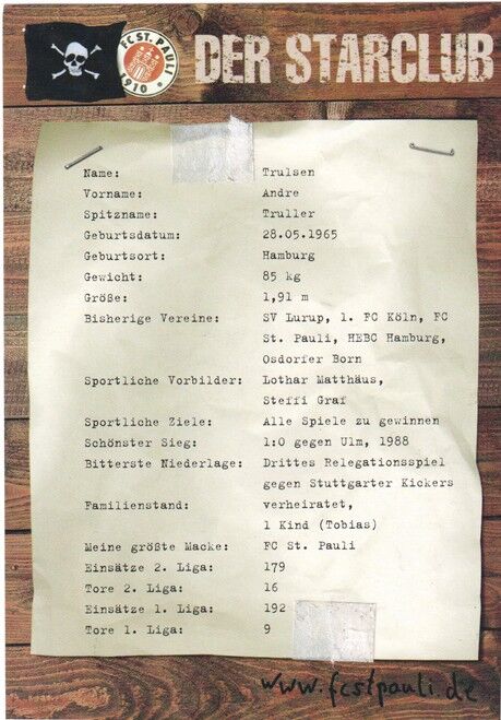 Autogramm Fussball | FC St. Pauli | 2000 | Andre TRULSEN